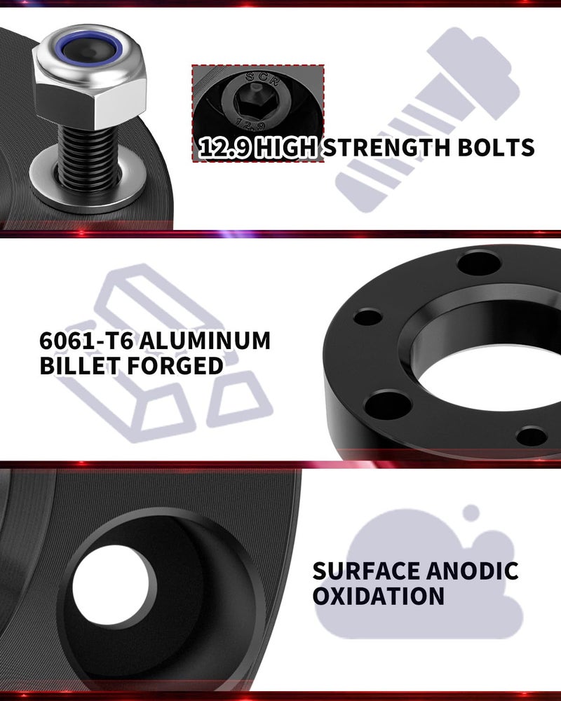FLYCLE 2'' Leveling Lift Kits for 2007-2026 Silverado 1500 Sierra 1500, 2 Inch Front Strut Spacers Leveling Kits Compatible with Silverado 1500(2WD 4WD) Sierra 1500(2WD 4WD) - Image 4